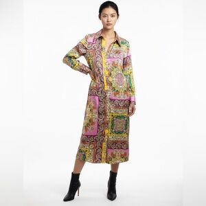 Mango Pink and Yellow Patterned Dress